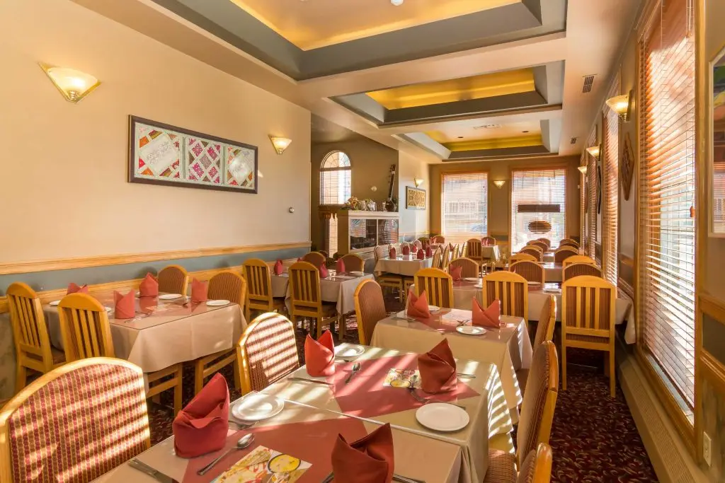 Namskar dining room set for guests in Calgary